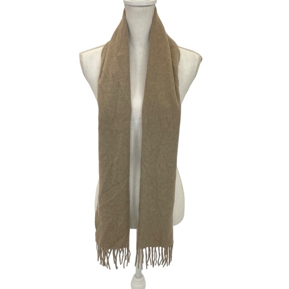 Amicale Cashmere for Neiman Marcus Cashmere Scarf OS Taupe/Tan - Picture 2 of 13